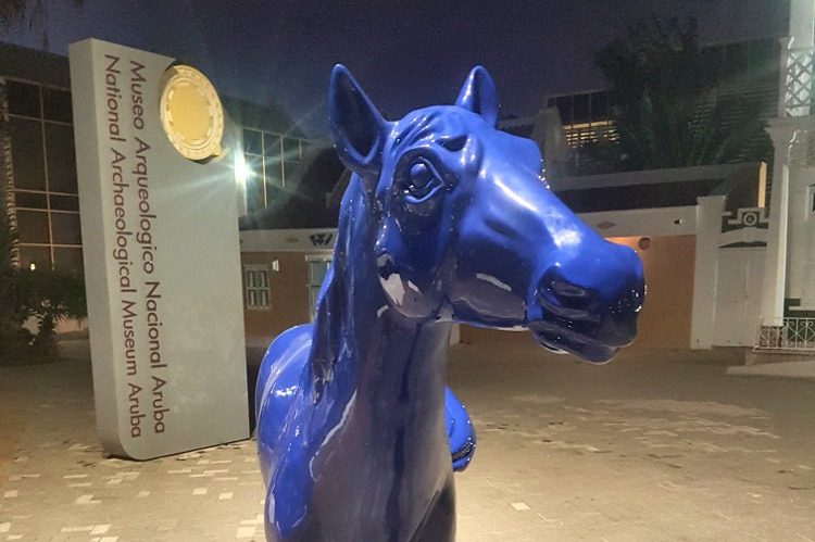 Paardenbaai horse in downtown Oranjestad, Aruba - Aruban artist Osaira Muyale