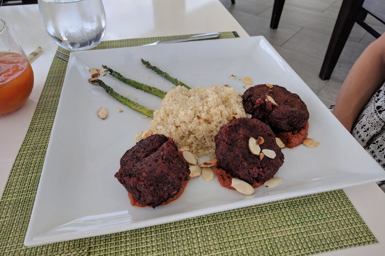 vegan Moroccan meatballs at Elements restaurant at Bucuti & Tara Beach Resort in Aruba